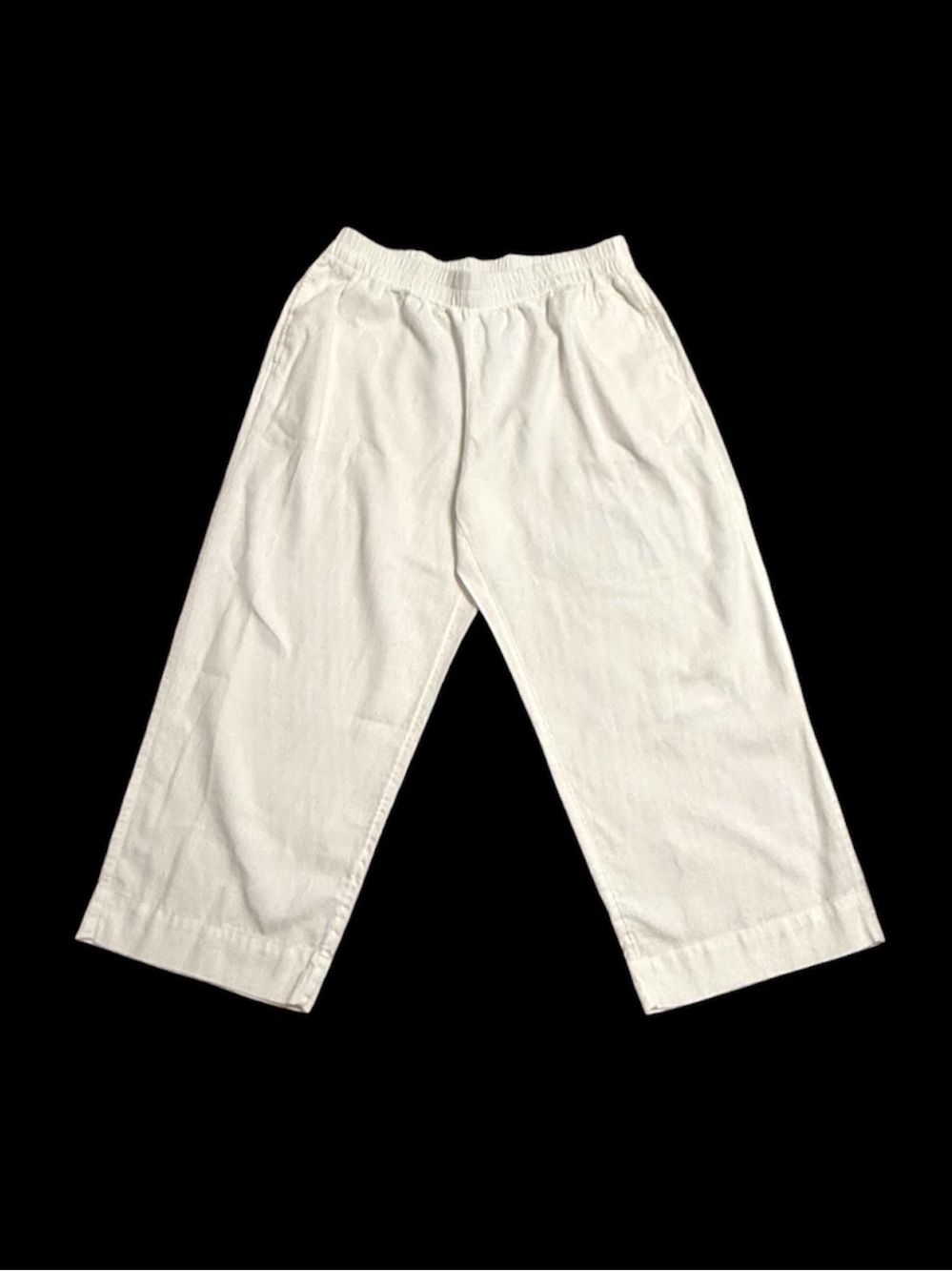 High Rise Old Navy White Elastic-Waist Straight Comfort Large Pants